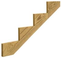 4-Step Treated Wood Stair Stringer – Ground-Contact Rated, 47.71" x 11.25", Durable Outdoor Stair Support